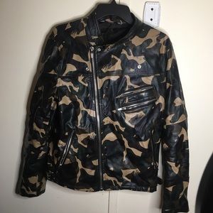 Zara Camo Faux Leather jacket